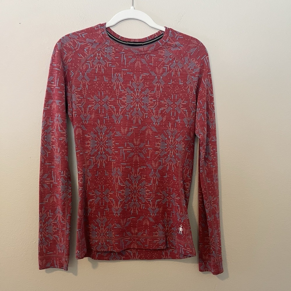 Smartwool Base Layer Women M Merino 250 Pattern Hiking Corp Bright Outdoor Gorp